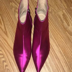Zara Fushia Satin Booties